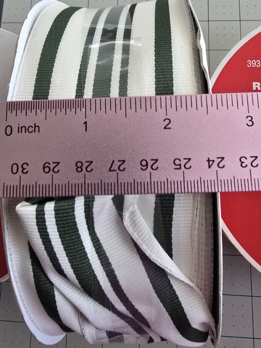 NWT 3 rolls RIBBON CELEBRATE IT JUMBO 80 FEET EACH CREAM/DARK GREEN - Picture 6 of 9
